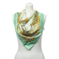 Hermes Scarf Green Gold Silk