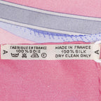 Hermes Scarf Light Pink Yellow Blue Twill Silk — view 5
