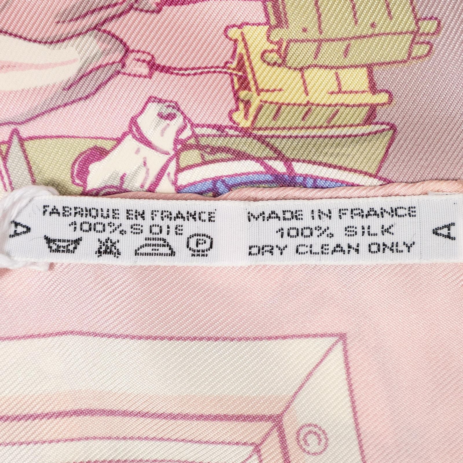 Hermes Scarf Pink Blue Twill Silk — view 5