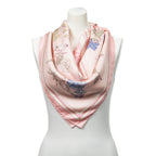 Hermes Scarf Pink Blue Twill Silk