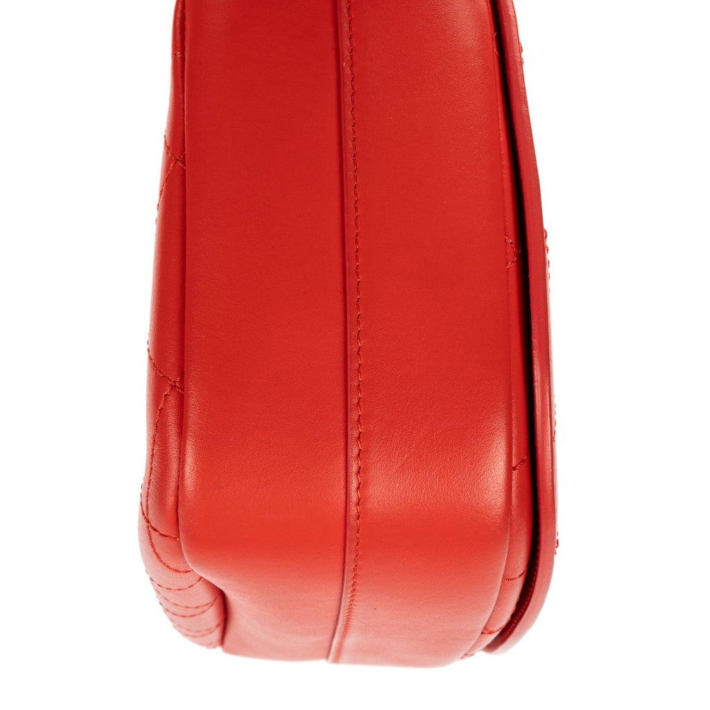 Chanel Ring My Bag Flap Red Quilted Suede Leather — view 8