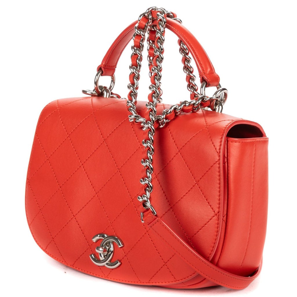 Chanel Ring My Bag Flap Red Quilted Suede Leather — view 2
