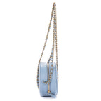 Chanel CC Round Crossbody Light Blue Canvas Lambskin — view 4