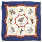 Hermes Scarf Navy Red White Twill Silk — view 2