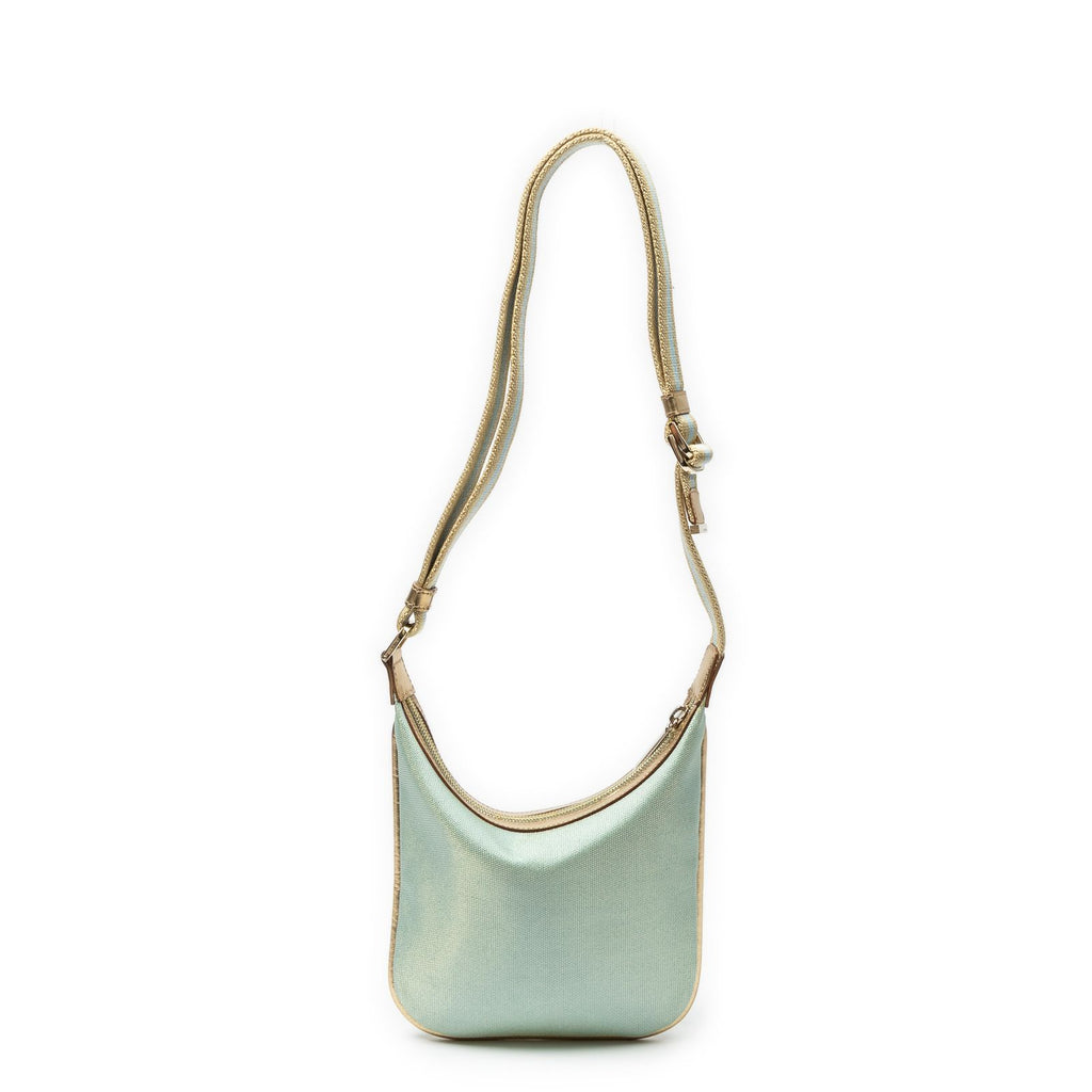 Gucci Small Web Pop Hobo Turquoise Gold Canvas — view 5