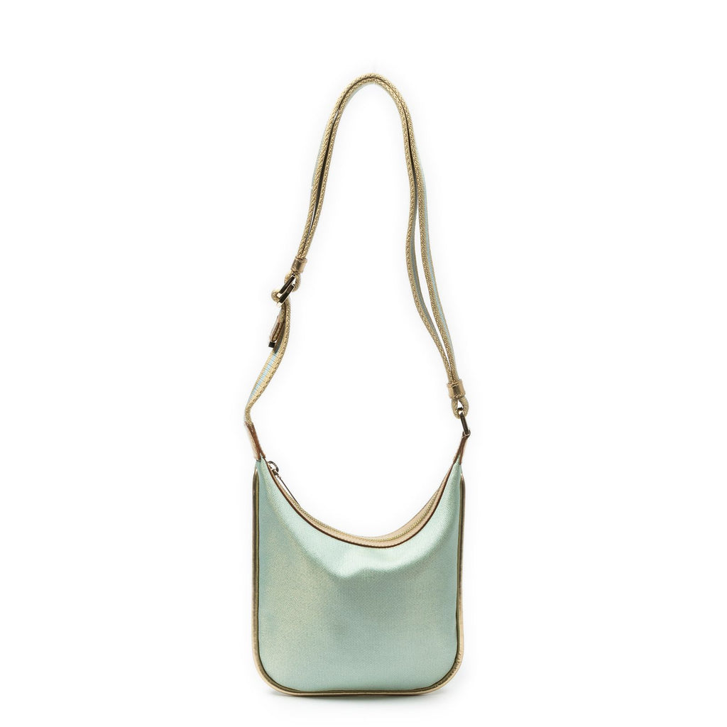 Gucci Small Web Pop Hobo Turquoise Gold Canvas