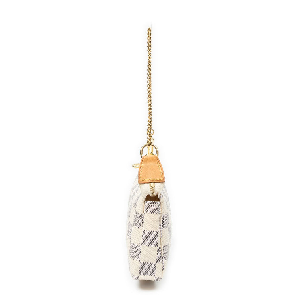 Louis Vuitton Mini Pochette Ivory Damier Azur Pouch — view 3