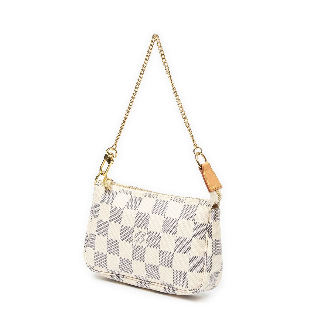 Louis Vuitton Mini Pochette Ivory Damier Azur Pouch — view 2