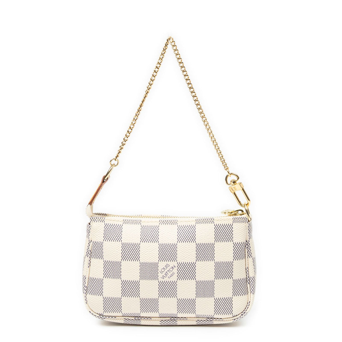 Louis Vuitton Mini Pochette Ivory Damier Azur Pouch — view 5