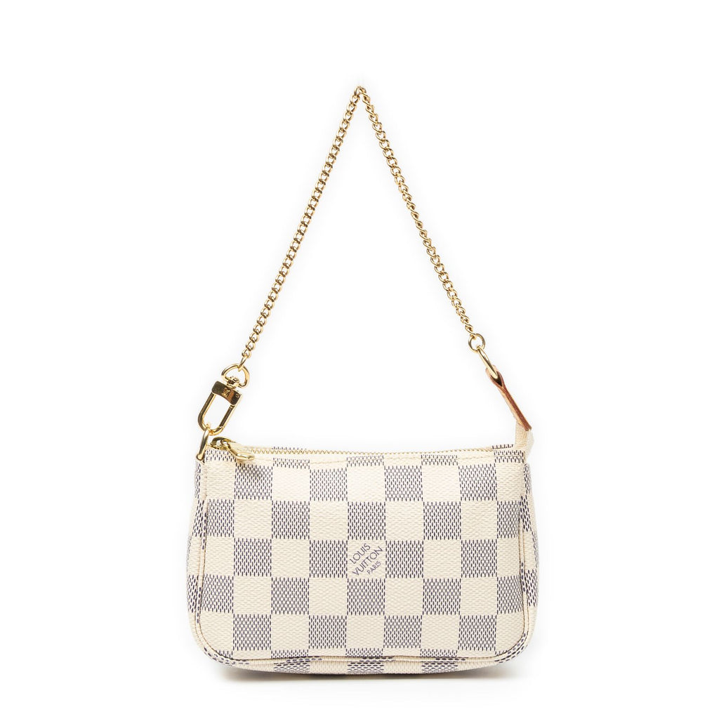 Louis Vuitton Mini Pochette Ivory Damier Azur Pouch