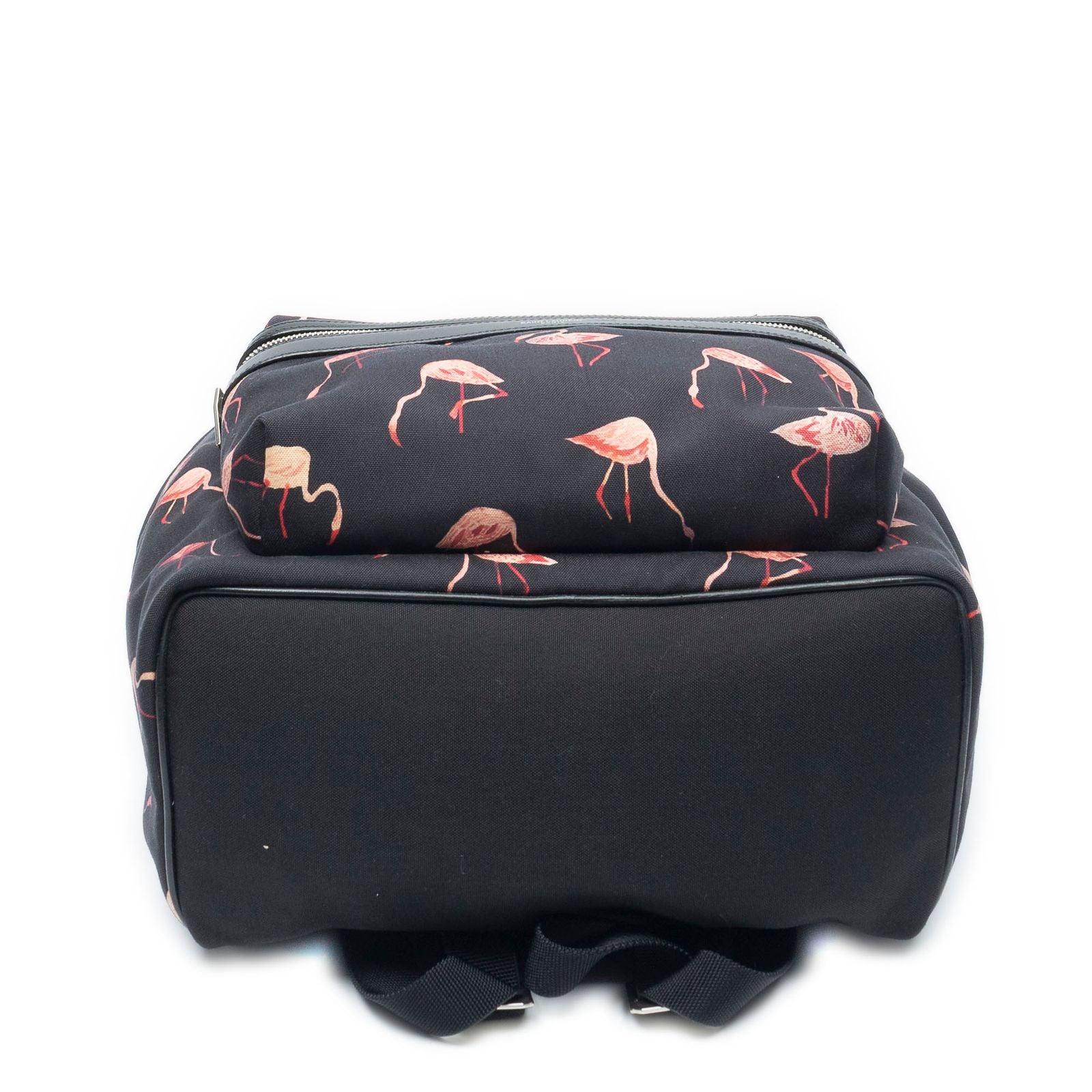 Saint Laurent City Backpack Black Pink Flamingo Print Canvasa — view 6