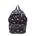 Saint Laurent City Backpack Black Pink Flamingo Print Canvasa
