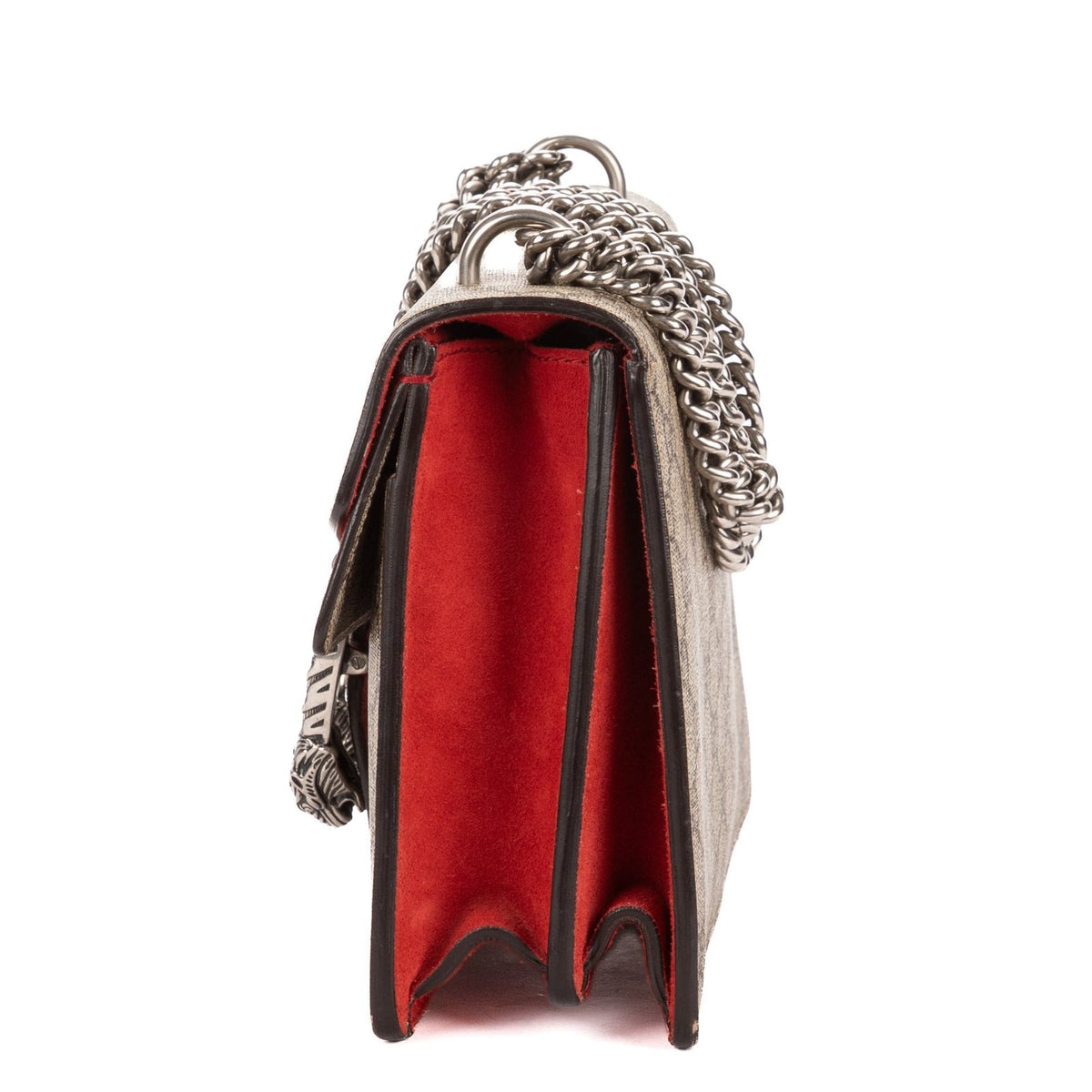 Gucci Small Dionysus Chain Crossbody Beige Red Supreme Canvas — view 3