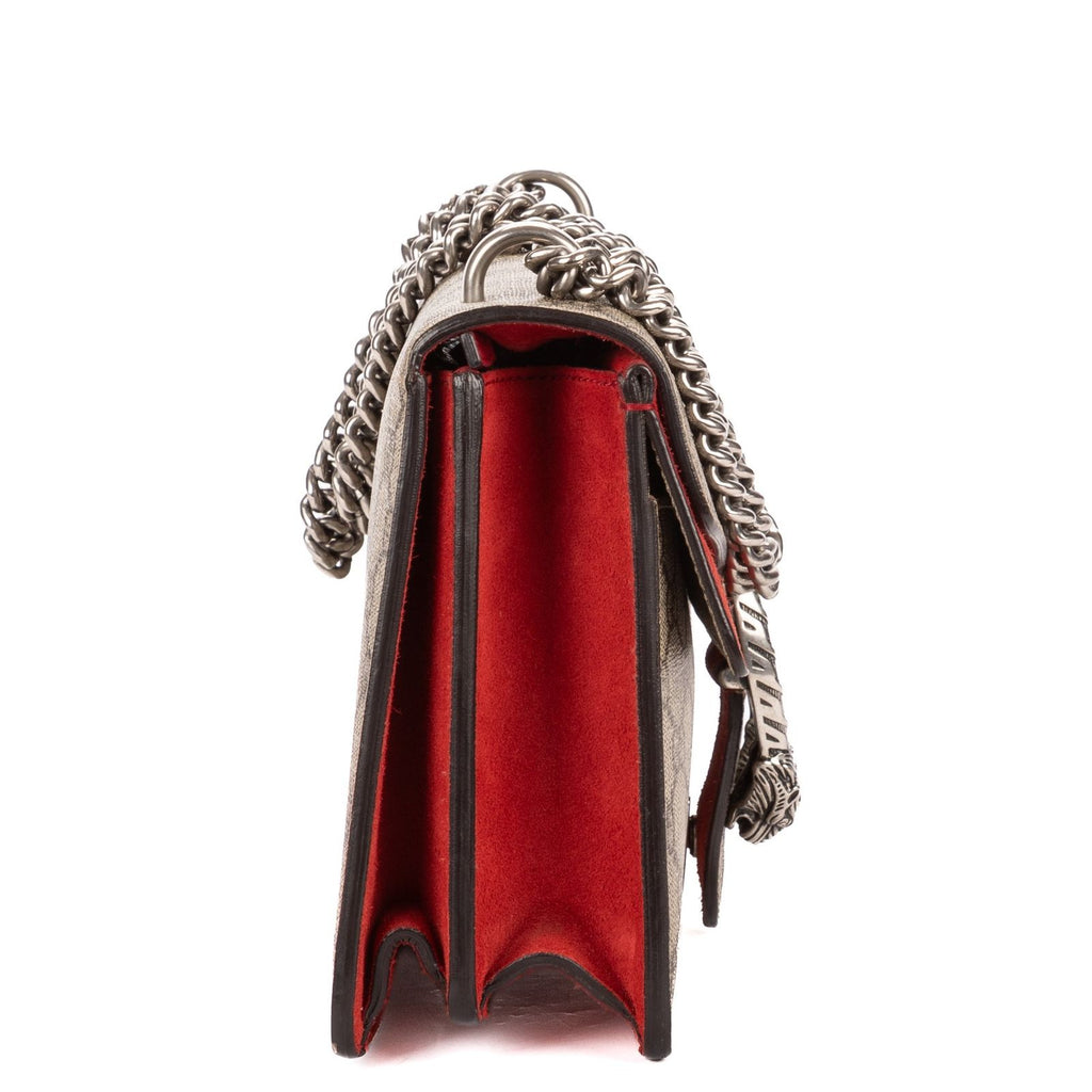 Gucci Small Dionysus Chain Crossbody Beige Red Supreme Canvas — view 4