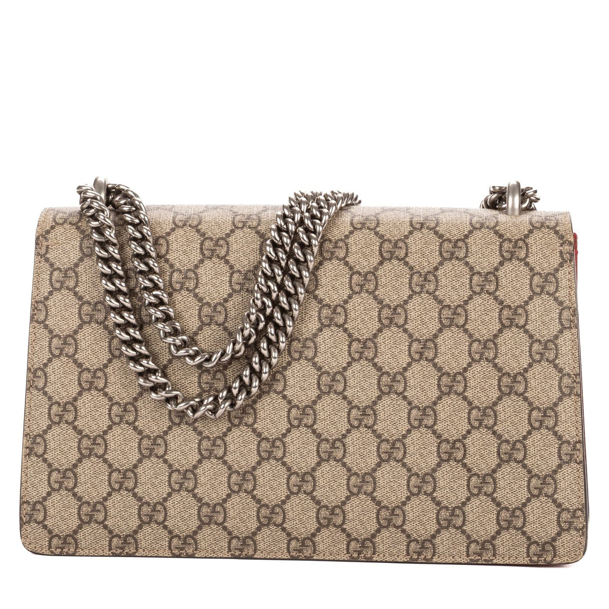Gucci Small Dionysus Chain Crossbody Beige Red Supreme Canvas — view 5
