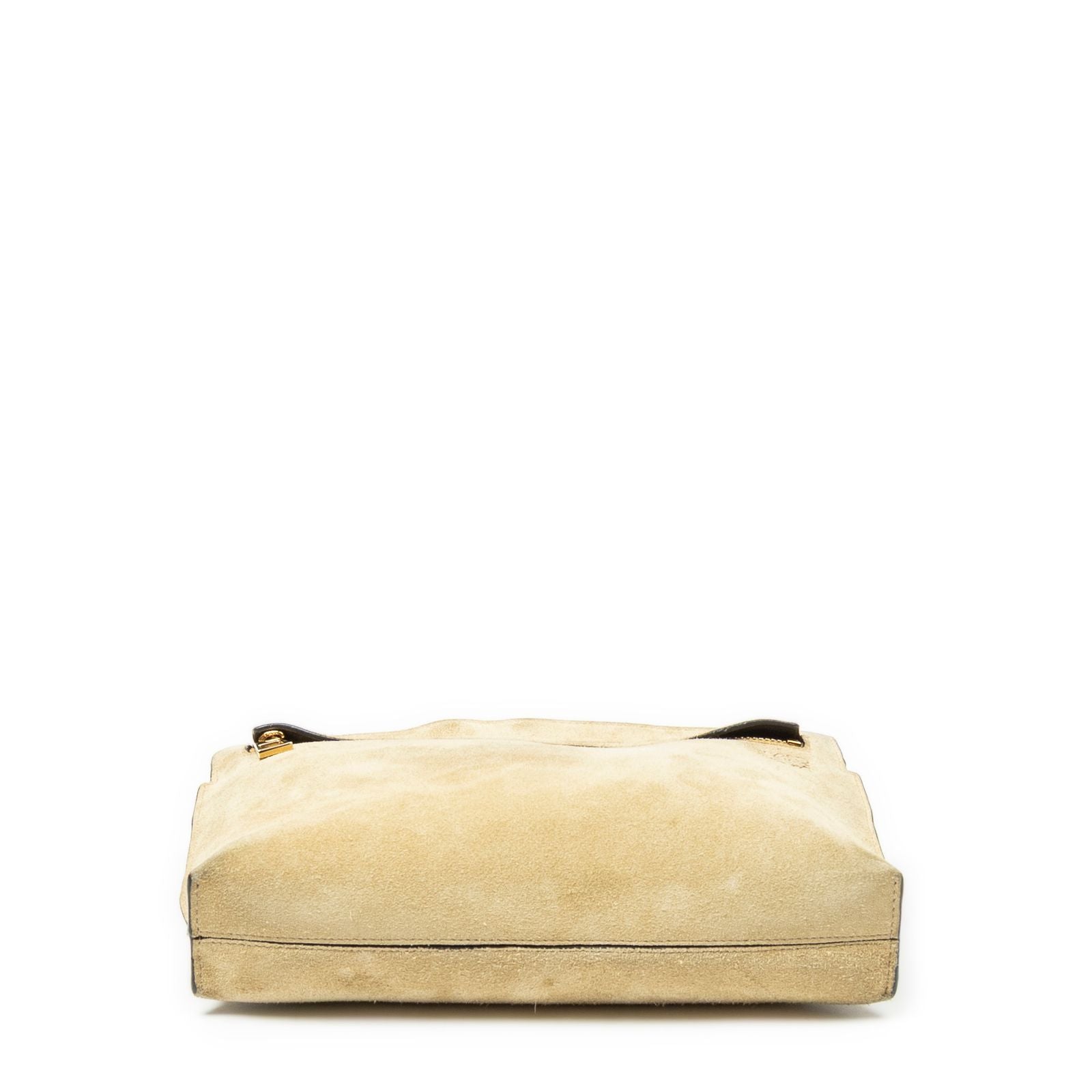 Loewet Pouch Crossbody Beige Dark Brown Suede Leather — view 6