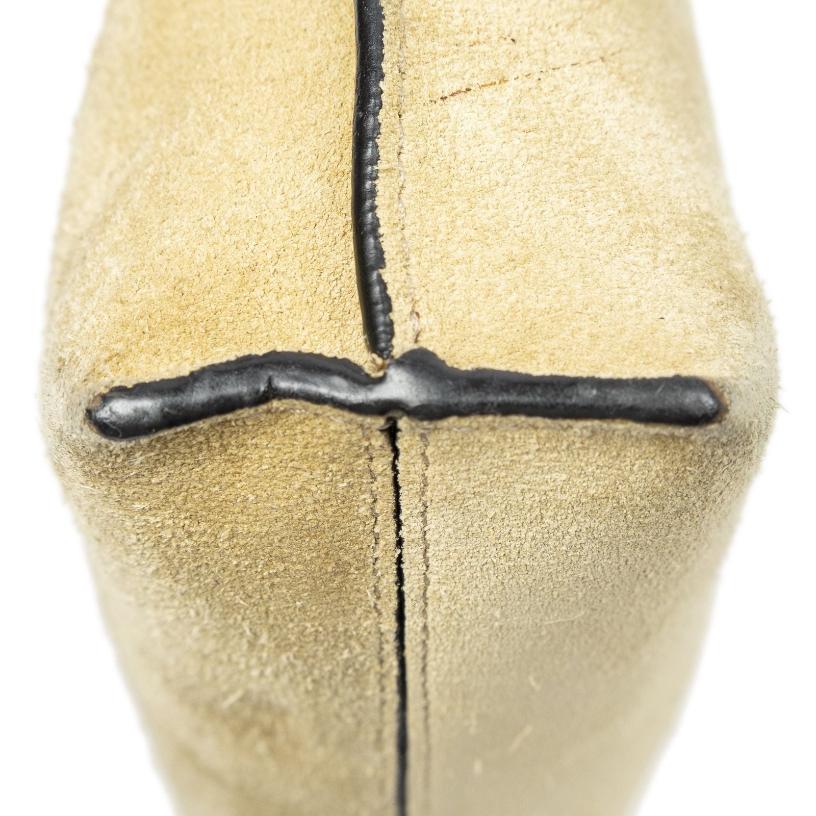Loewet Pouch Crossbody Beige Dark Brown Suede Leather — view 8