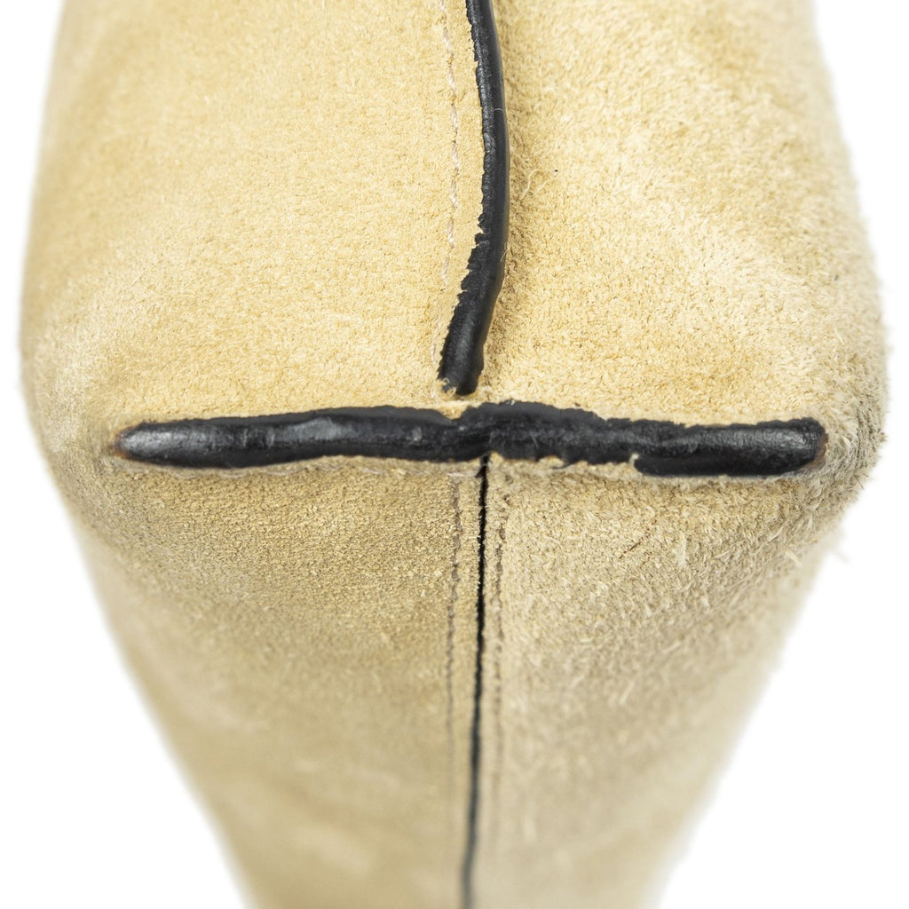 Loewet Pouch Crossbody Beige Dark Brown Suede Leather — view 7