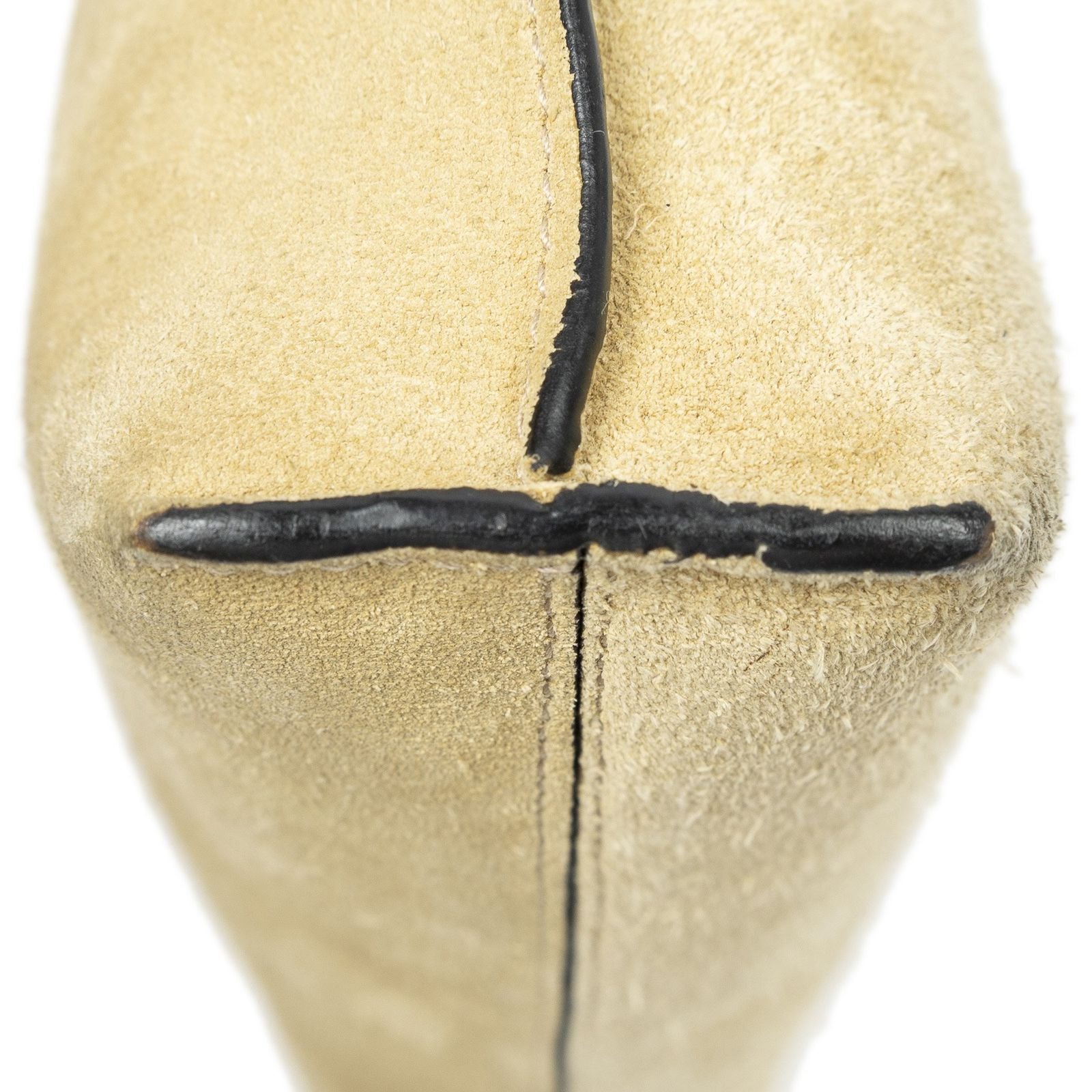 Loewet Pouch Crossbody Beige Dark Brown Suede Leather — view 7