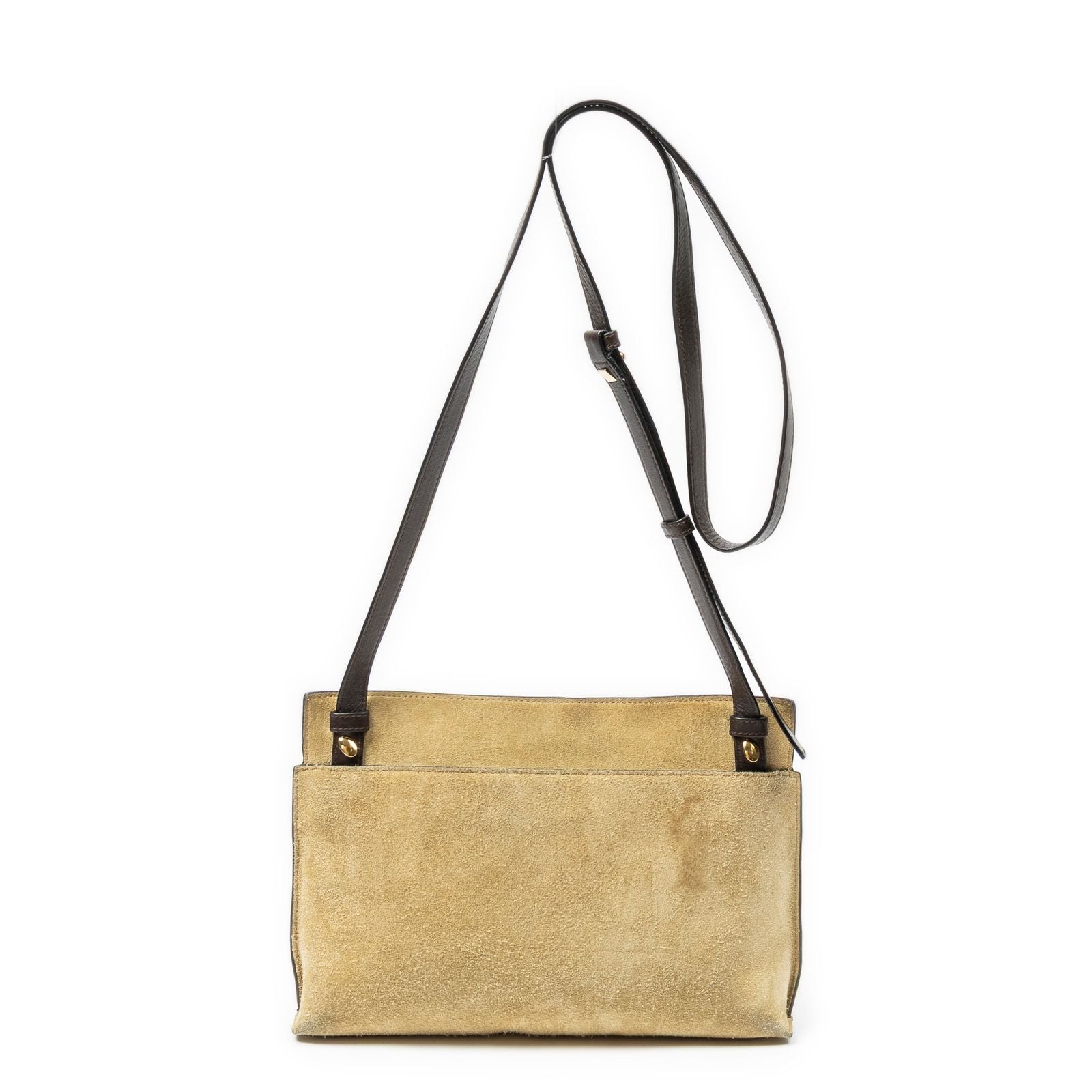 Loewet Pouch Crossbody Beige Dark Brown Suede Leather — view 5