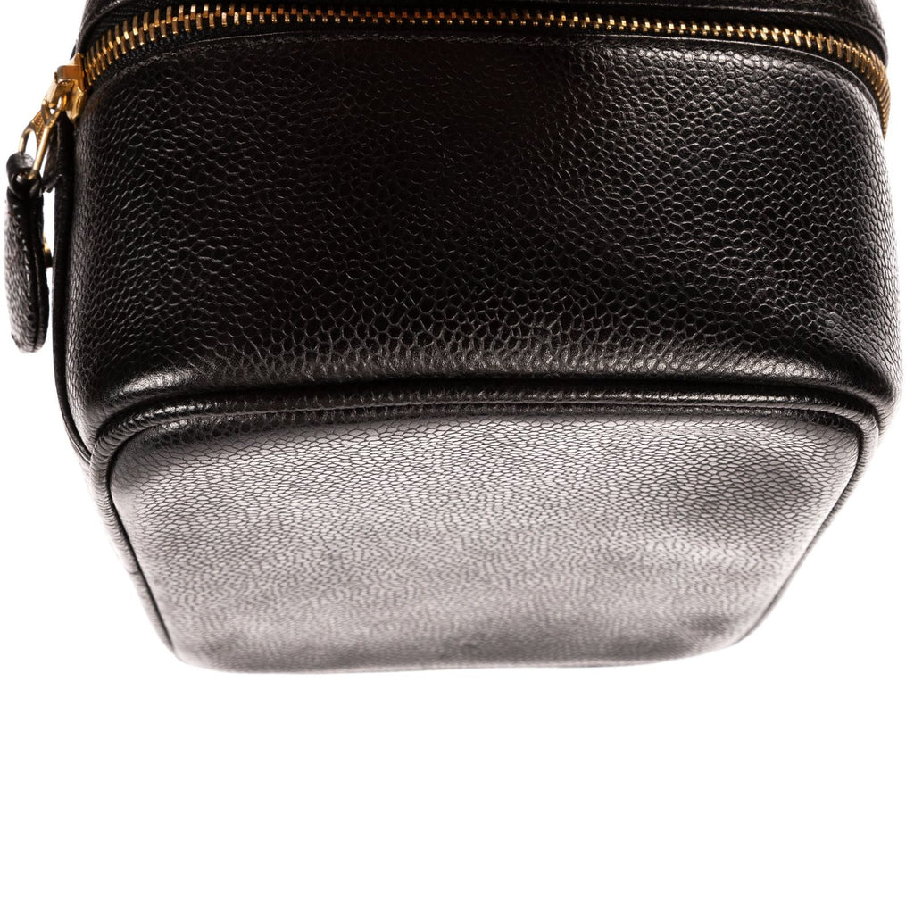 Chanel CC Logo Vanity Bag Black Caviar Leather — view 8