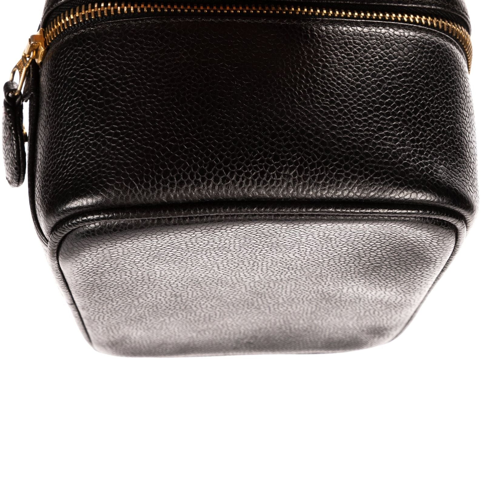 Chanel CC Logo Vanity Bag Black Caviar Leather — view 8