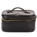 Chanel CC Logo Vanity Bag Black Caviar Leather