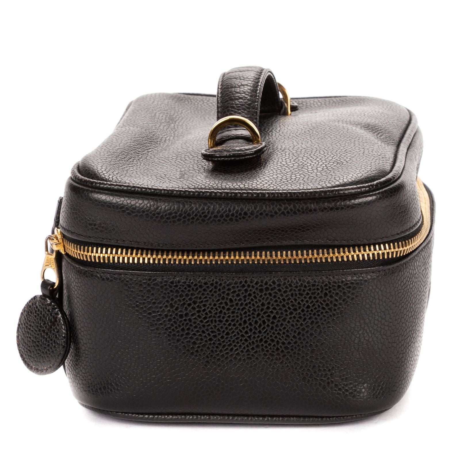 Chanel CC Logo Vanity Bag Black Caviar Leather — view 4