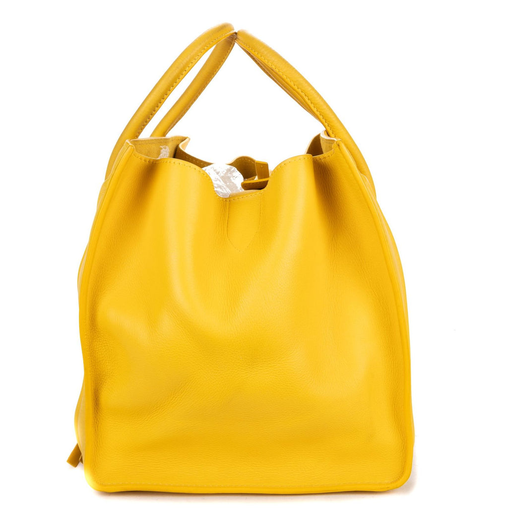 Celine Luggage Phantom Yellow Grain Calfskin Leather Handbag — view 3