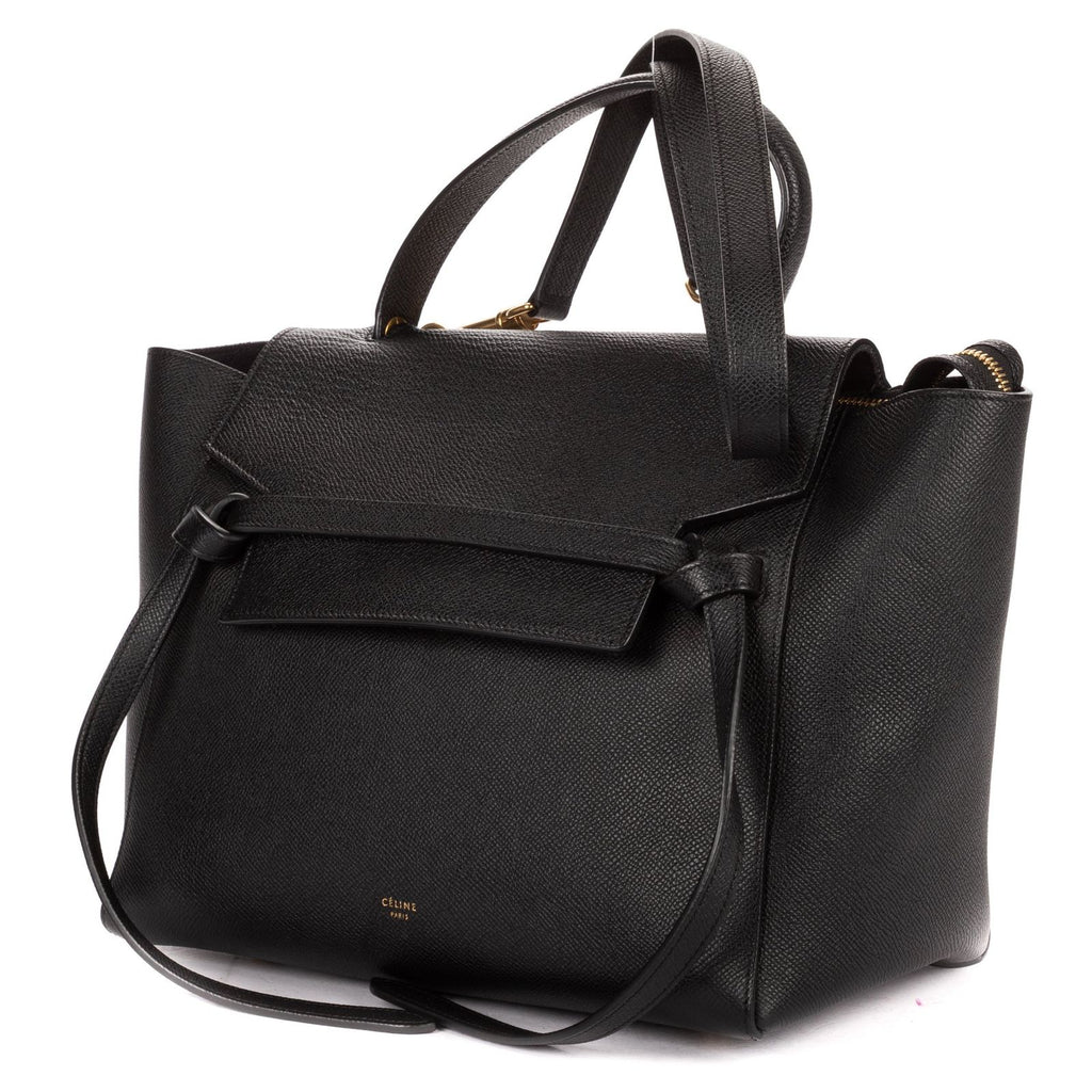 Celine Mini Belt Bag Black Grain Calfskin Leather — view 2
