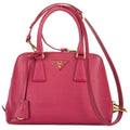 Prada Small Zip Promenade Pink Saffiano Luxe Leather