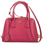 Prada Small Zip Promenade Pink Saffiano Luxe Leather