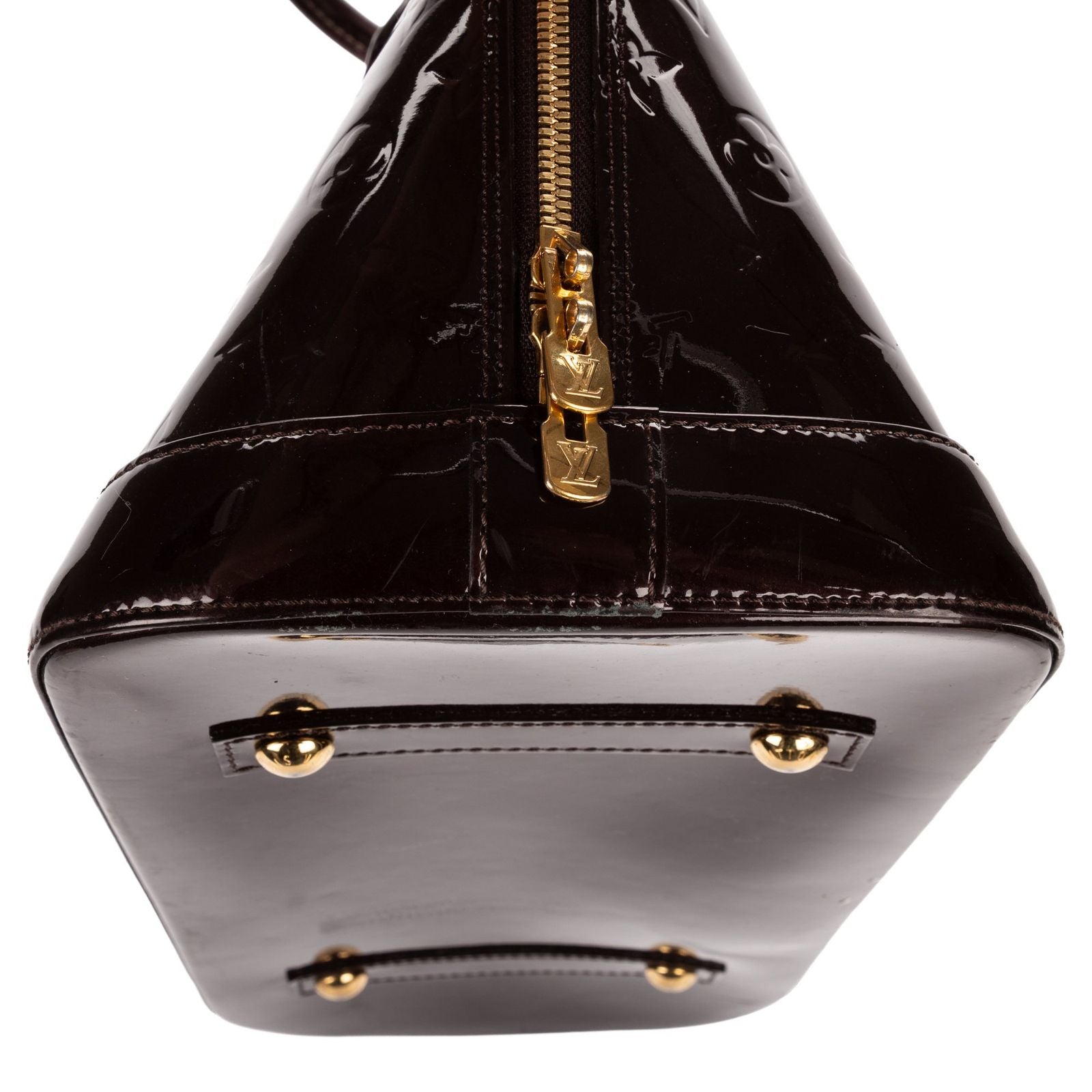 Louis Vuitton Alma Burgundy Amarante Monogram Vernis Handbag — view 8