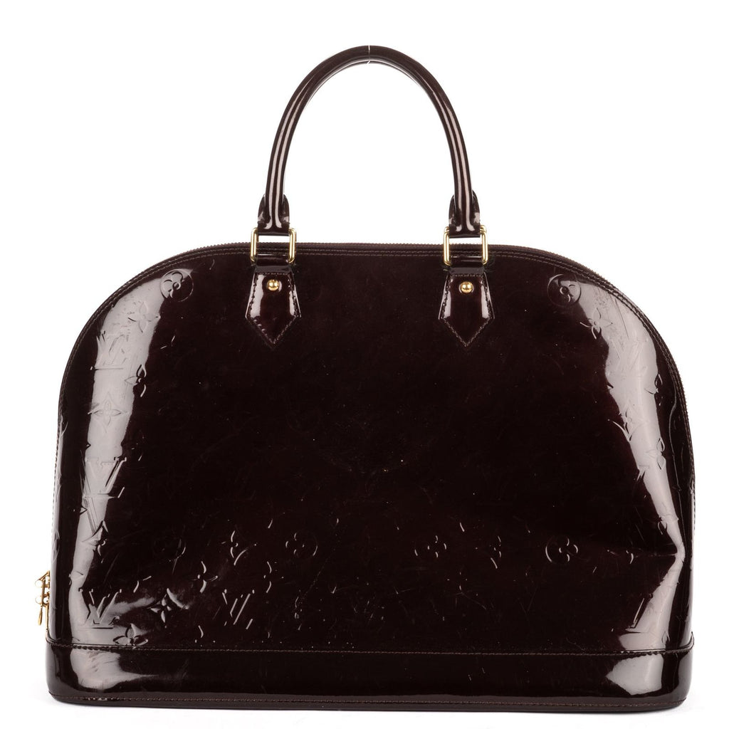 Louis Vuitton Alma Burgundy Amarante Monogram Vernis Handbag