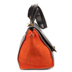 Celine Tricolor Medium Trapeze Orange Black Gray Calfskin Leather Handbag — view 4