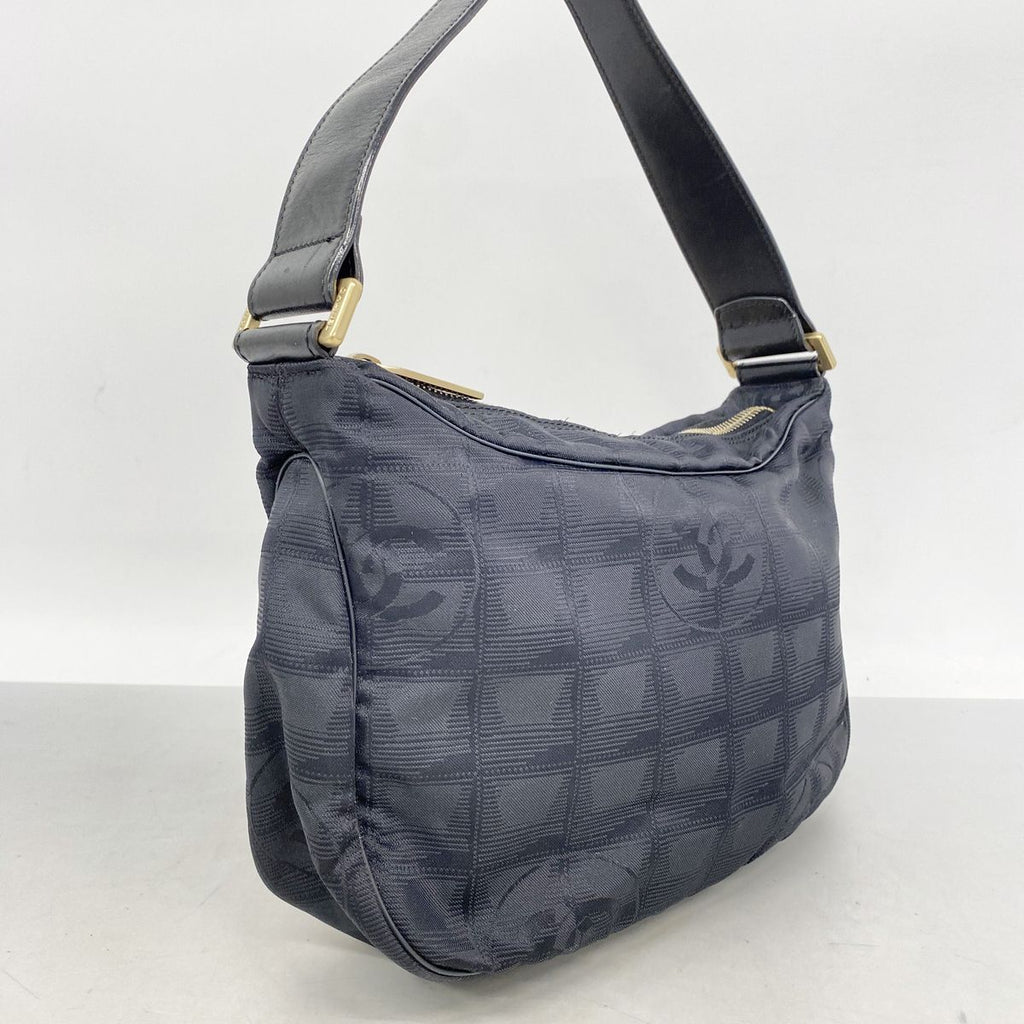 Chanel Shoulder Bag New Travel Nylon Black Gold — view 2