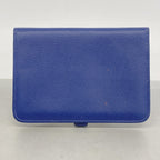 Hermes Coin Purse Dogon Compact Ever Color Blue Brighton Silver — view 8