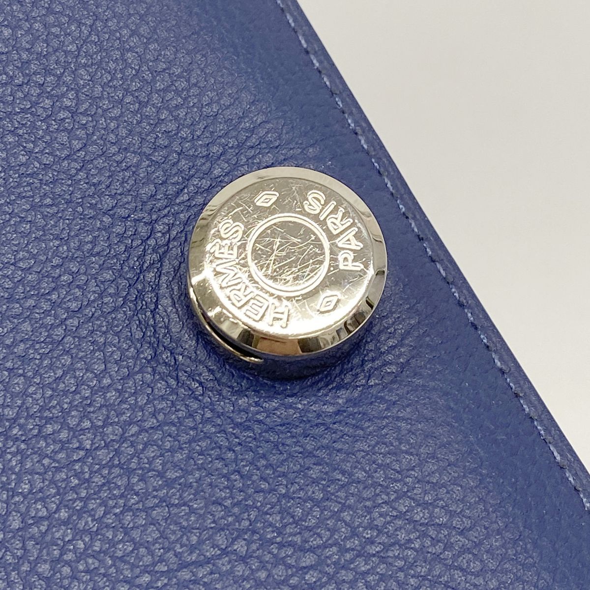 Hermes Coin Purse Dogon Compact Ever Color Blue Brighton Silver — view 7
