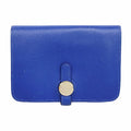 Hermes Coin Purse Dogon Compact Ever Color Blue Brighton Silver
