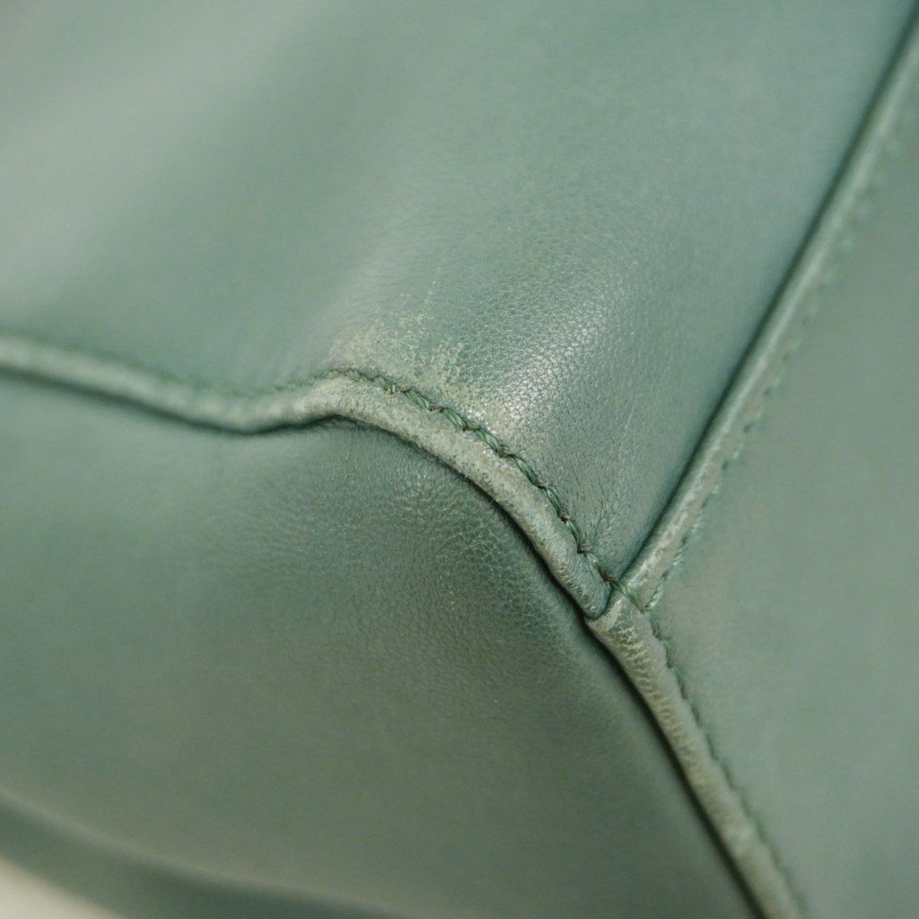 Fendi Handbag Peekaboo Leather Moss Green Silver 2-Way Bag — view 6