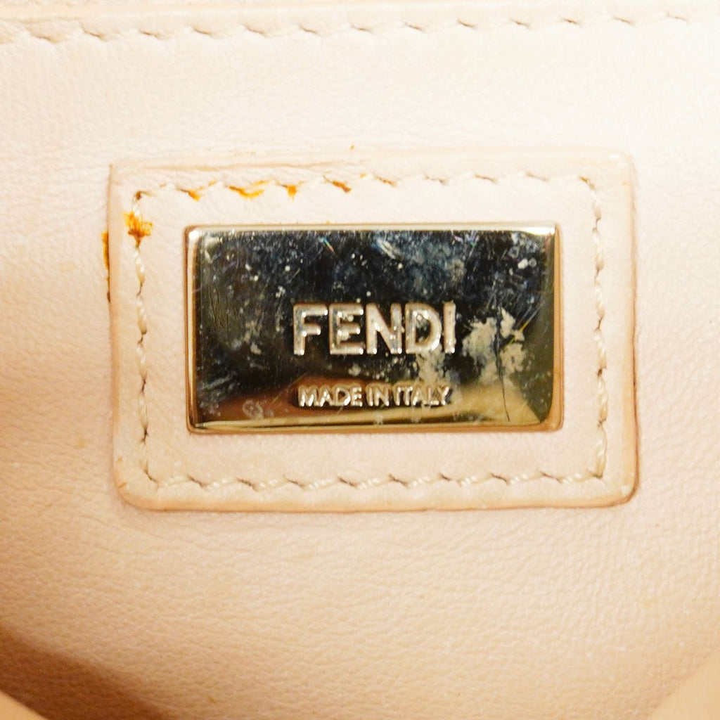 Fendi Handbag Peekaboo Leather Moss Green Silver 2-Way Bag — view 5