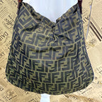 Fendi Tote Zucca Pattern Large Shoulder Bag Brown — view 2
