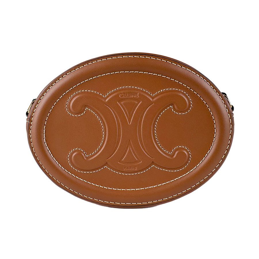 Celine Shoulder Bag Oval Purse Cuir Triomphe — view 3
