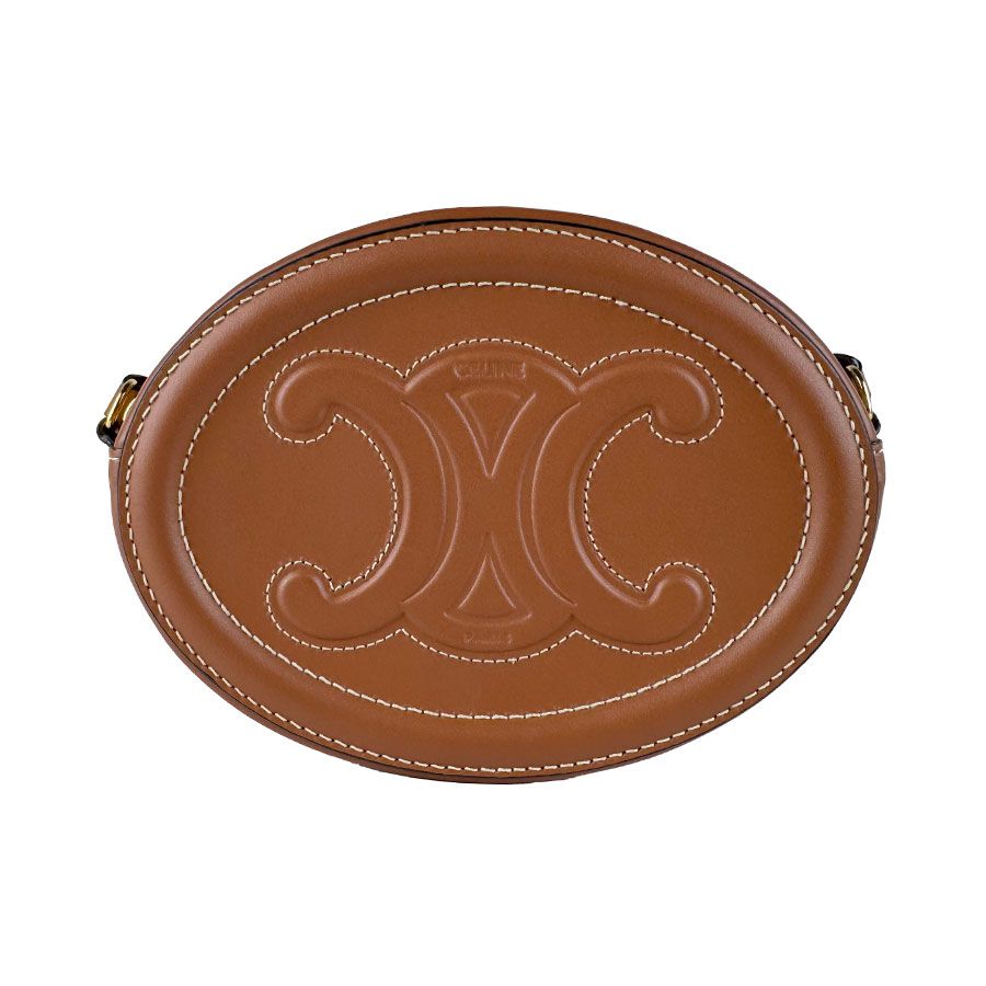 Celine Shoulder Bag Oval Purse Cuir Triomphe