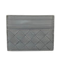 Bottega Veneta Card Case Maxi Intrecciato Dark Gray Leather