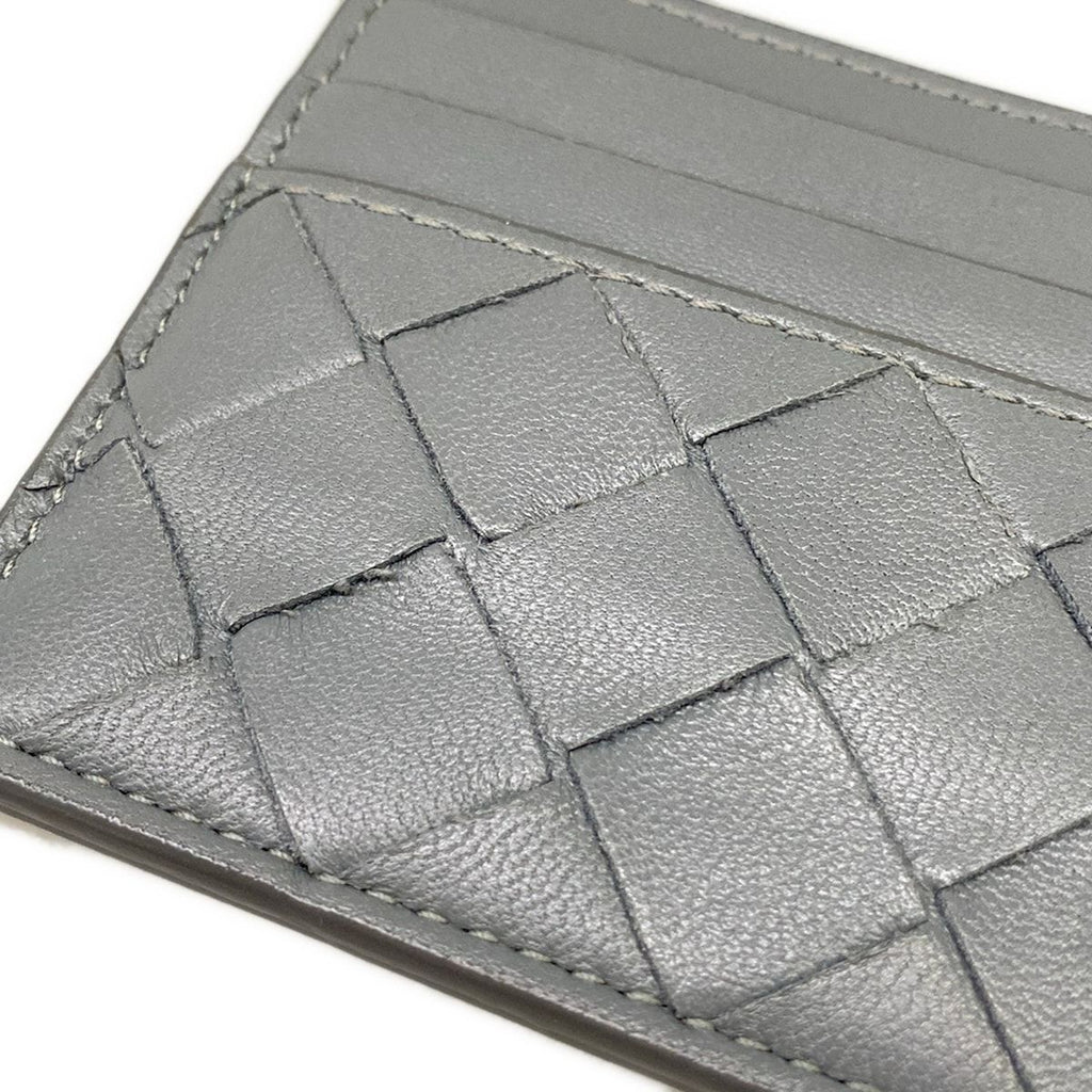 Bottega Veneta Card Case Maxi Intrecciato Dark Gray Leather — view 5