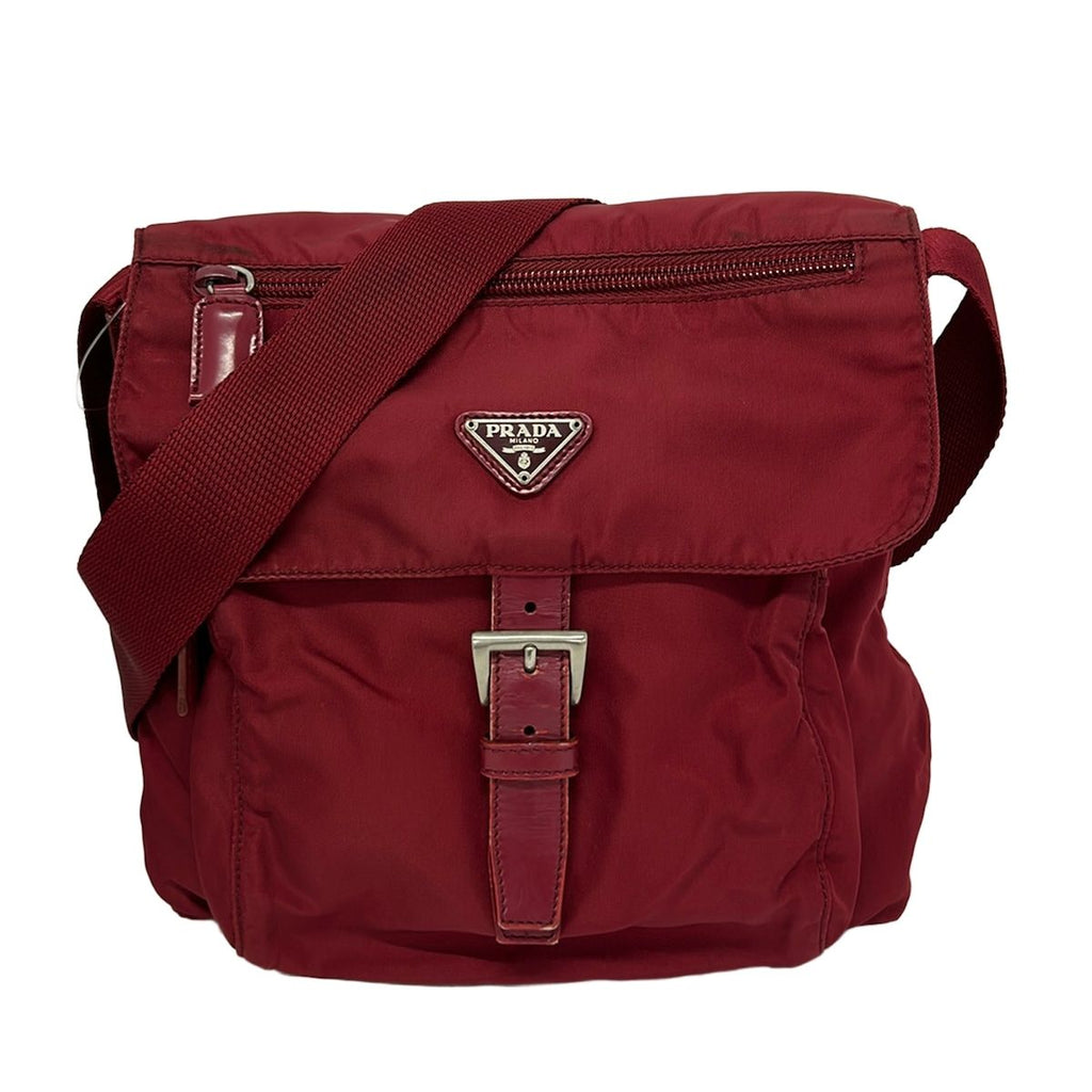 Prada Shoulder Bag Red Leather
