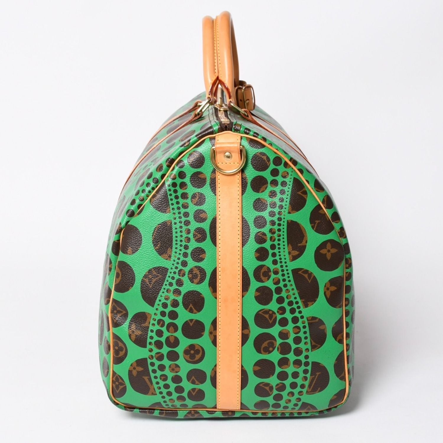 Louis Vuitton Monogram Pumpkin Keepall Bandouliere 55 Green 2-Way Yayoi Kusama — view 4