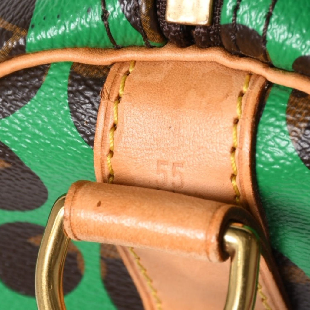 Louis Vuitton Monogram Pumpkin Keepall Bandouliere 55 Green 2-Way Yayoi Kusama — view 7