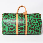 Louis Vuitton Monogram Pumpkin Keepall Bandouliere 55 Green 2-Way Yayoi Kusama — view 2